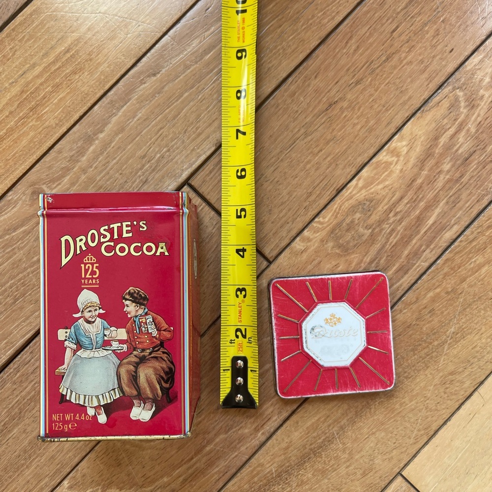 VINTAGE DROSTE'S COCOA METAL TIN FROM HOLLAND 4 OUNCE SIZE 125 years Edition